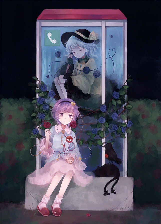 komeiji koishi, komeiji satori, kaenbyou rin, and reiuji utsuho (touhou) drawn by mozukuzu_(manukedori)