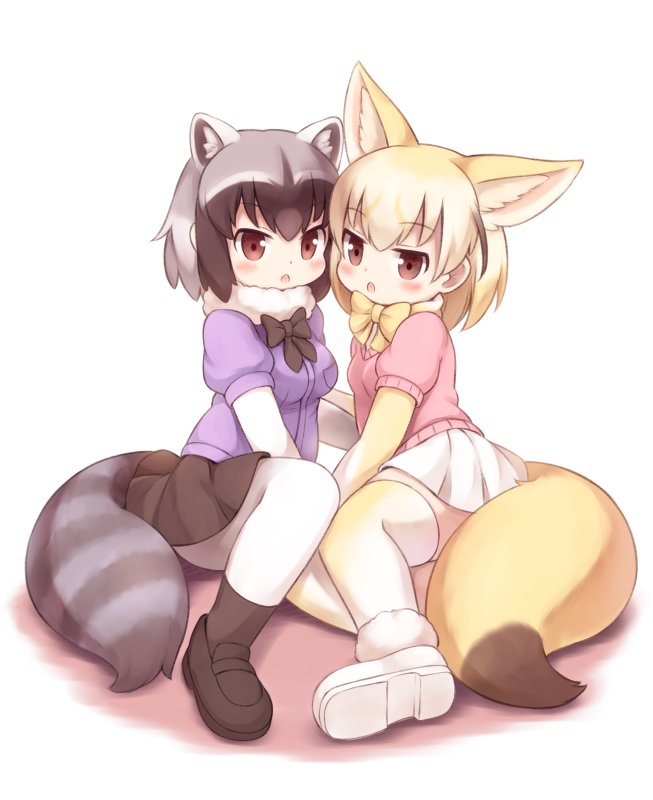 common raccoon and fennec (kemono friends) drawn by matsuu_(akiomoi)