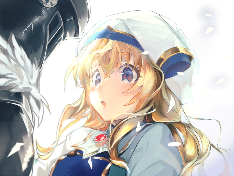 priestess and goblin slayer (goblin slayer!) drawn by 0mg_shigure