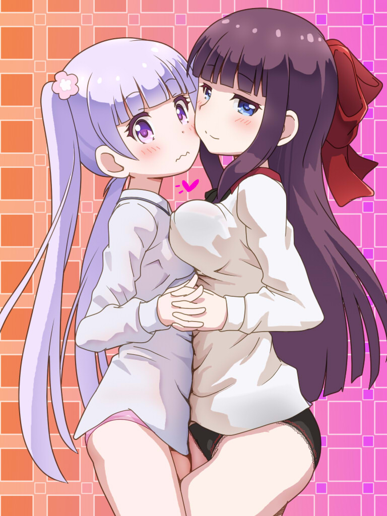 suzukaze aoba and takimoto hifumi (new game!) drawn by awa