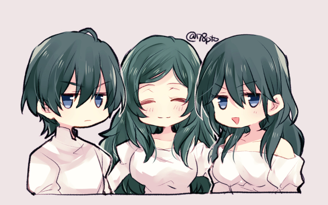 female byleth, male byleth, and sitri (fire emblem and 1 more) drawn by naho_(pi988y)