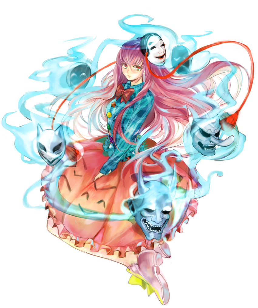 hata no kokoro (touhou) drawn by dominica_(gods_ghetto)