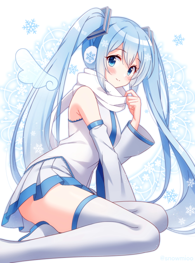 hatsune miku and yuki miku (vocaloid) drawn by snowmi
