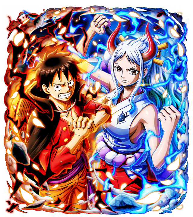 monkey d. luffy and yamato (one piece and 1 more)