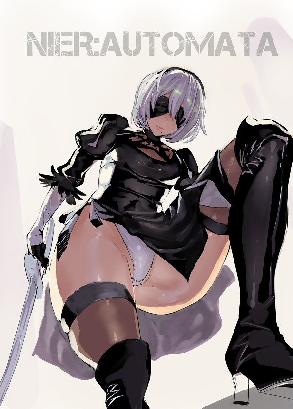 2b (nier and 1 more) drawn by ashiomi_masato