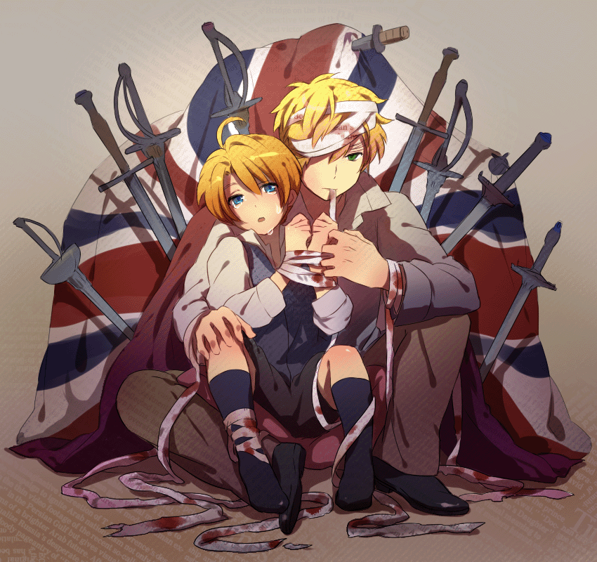 america and united kingdom (axis powers hetalia) drawn by tomako