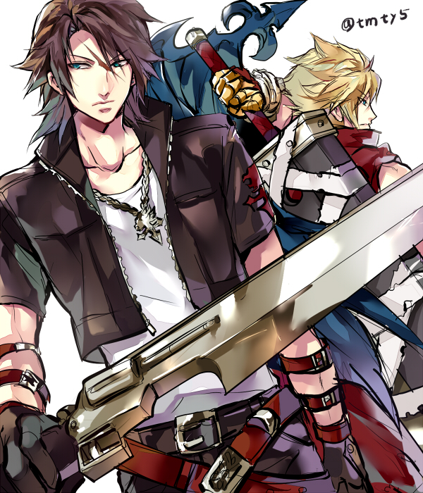 cloud strife and squall leonhart (final fantasy and 3 more) drawn by tama_(tmfy5)