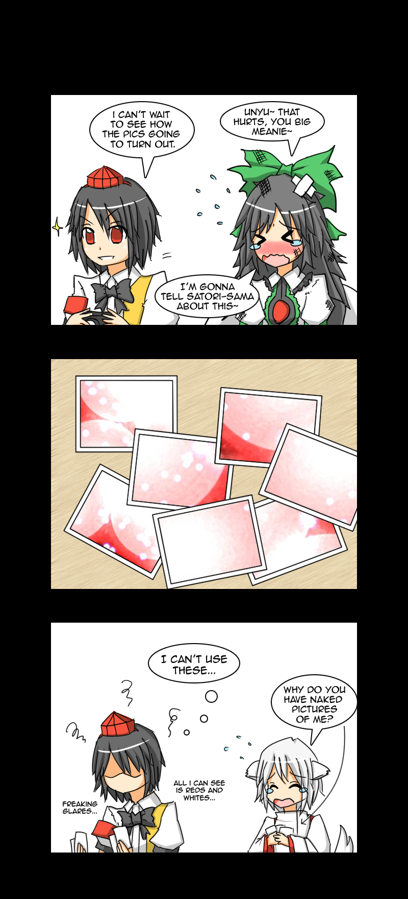 shameimaru aya, inubashiri momiji, and reiuji utsuho (touhou) drawn by lunarisaileron