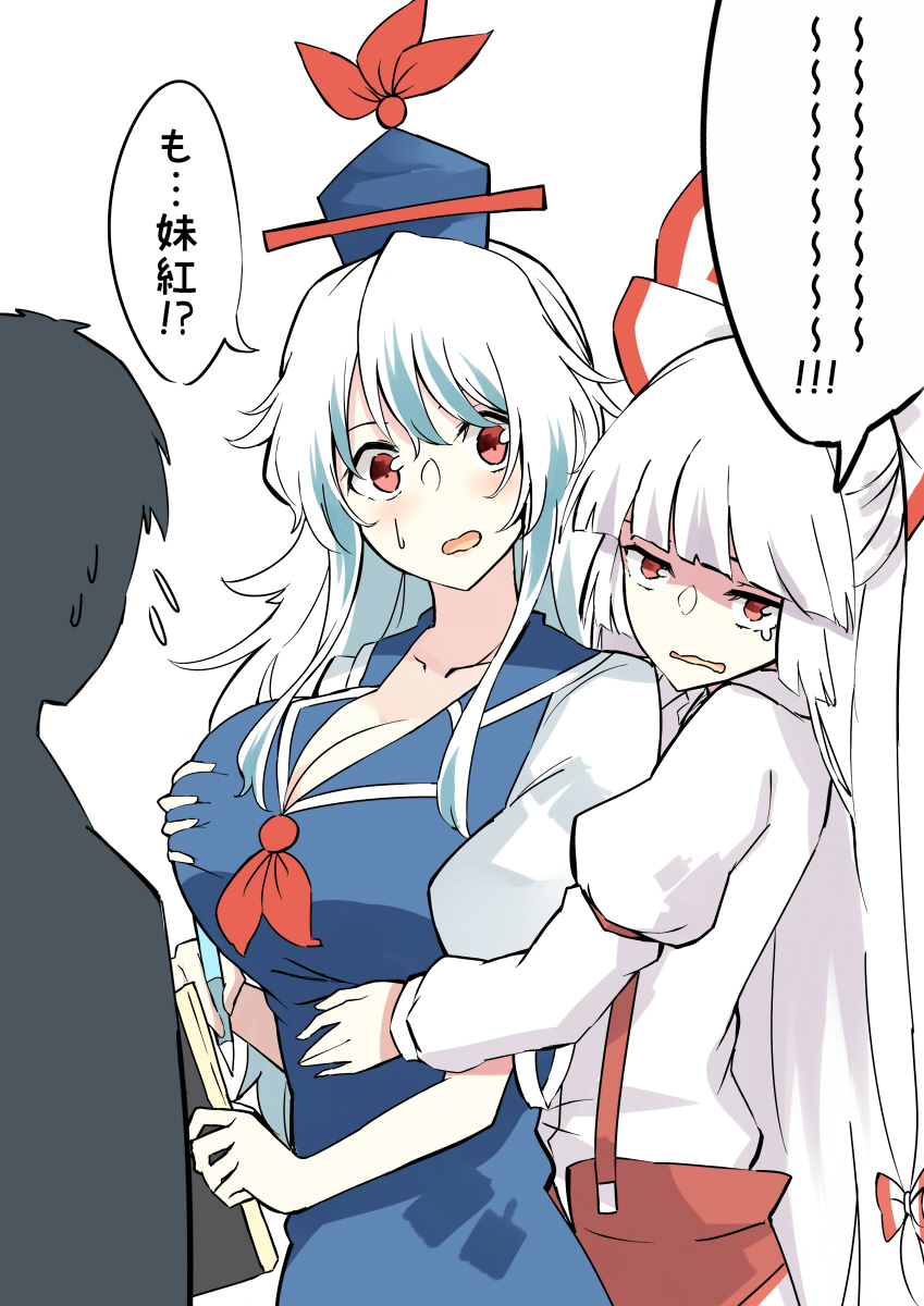 fujiwara no mokou and kamishirasawa keine (touhou) drawn by deetamu
