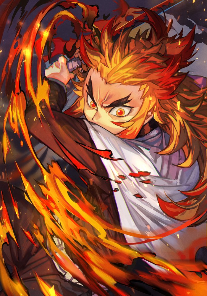 rengoku kyoujurou (kimetsu no yaiba) drawn by hungry_clicker