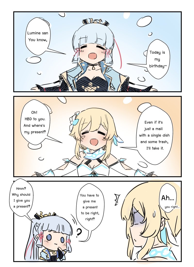 lumine and kamisato ayaka (genshin impact) drawn by sesield