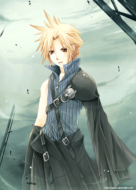 cloud strife (final fantasy and 2 more) drawn by zaphk