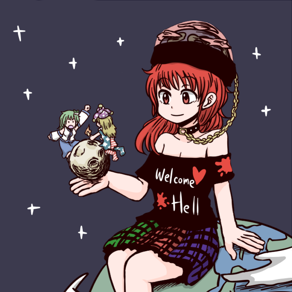 kochiya sanae, clownpiece, and hecatia lapislazuli (touhou and 1 more) drawn by jiru_(jirufun)