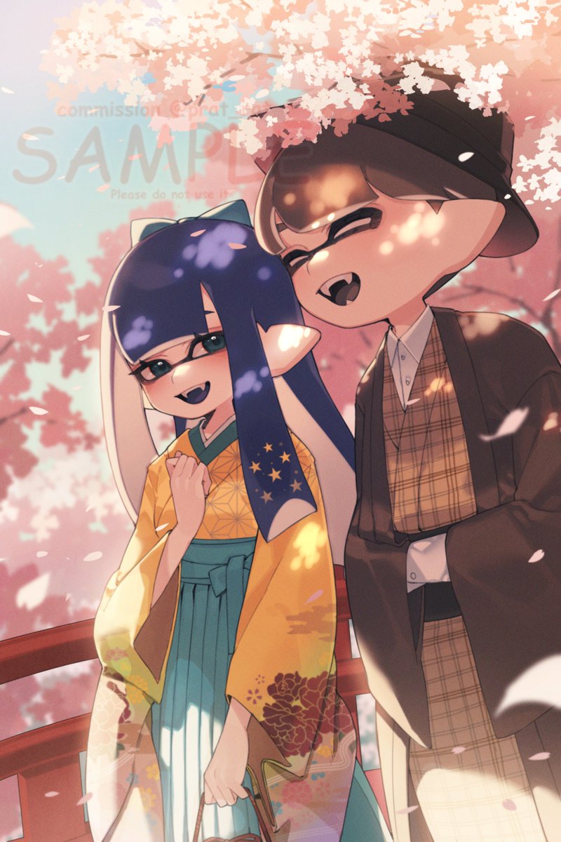 inkling player character, inkling girl, and inkling boy (splatoon) drawn by prat_rat