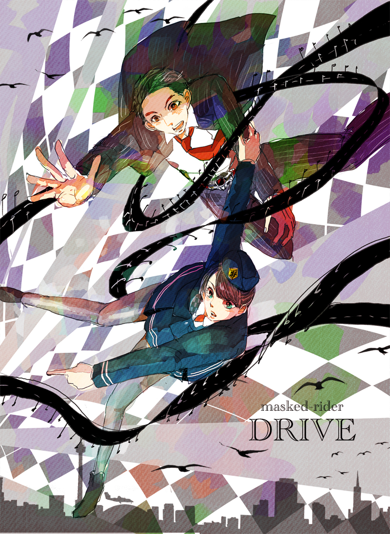 shijima kiriko and tomari shinnosuke (kamen rider and 1 more) drawn by munagro