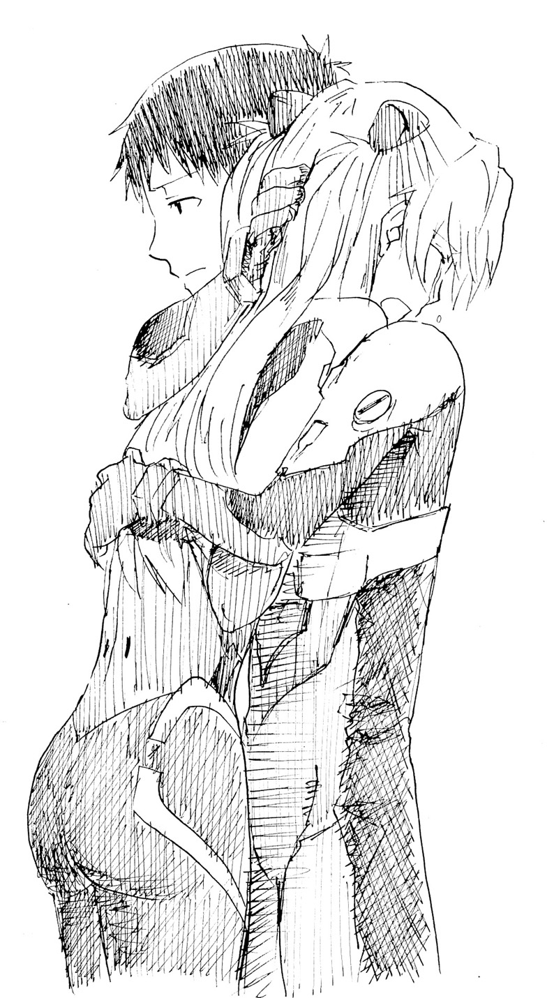 souryuu asuka langley and ikari shinji (neon genesis evangelion and 2 more) drawn by suimame