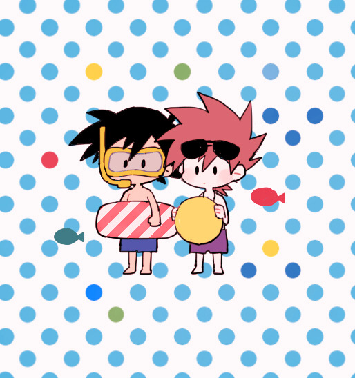 ash ketchum and gary oak (pokemon) drawn by smcms-m