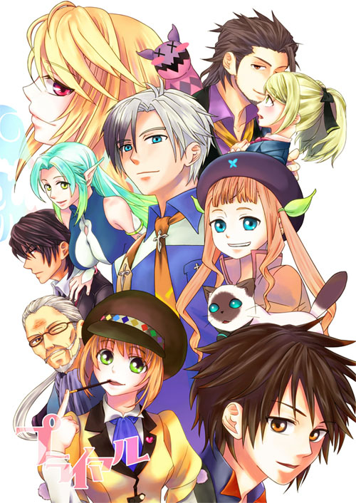 milla maxwell, jude mathis, alvin, elize lutus, teepo, and 7 more (tales of and 2 more) drawn by kabone_(yohei_otome)