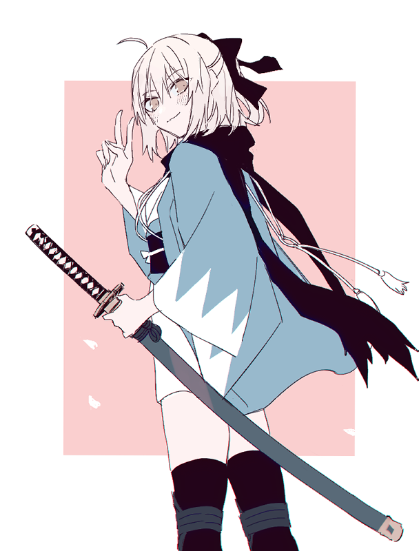 okita souji (fate and 1 more) drawn by katagiri_(mighty_swing)