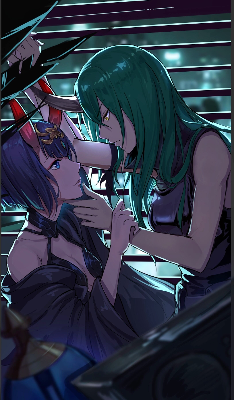 shuten douji and hoshiguma (fate and 2 more) drawn by ruru-chan