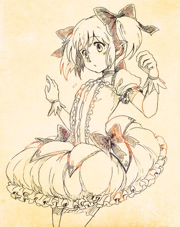 kaname madoka (mahou shoujo madoka magica) drawn by aebj