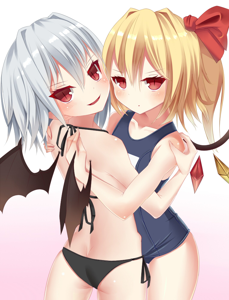 remilia scarlet and flandre scarlet (touhou) drawn by fumoyuni