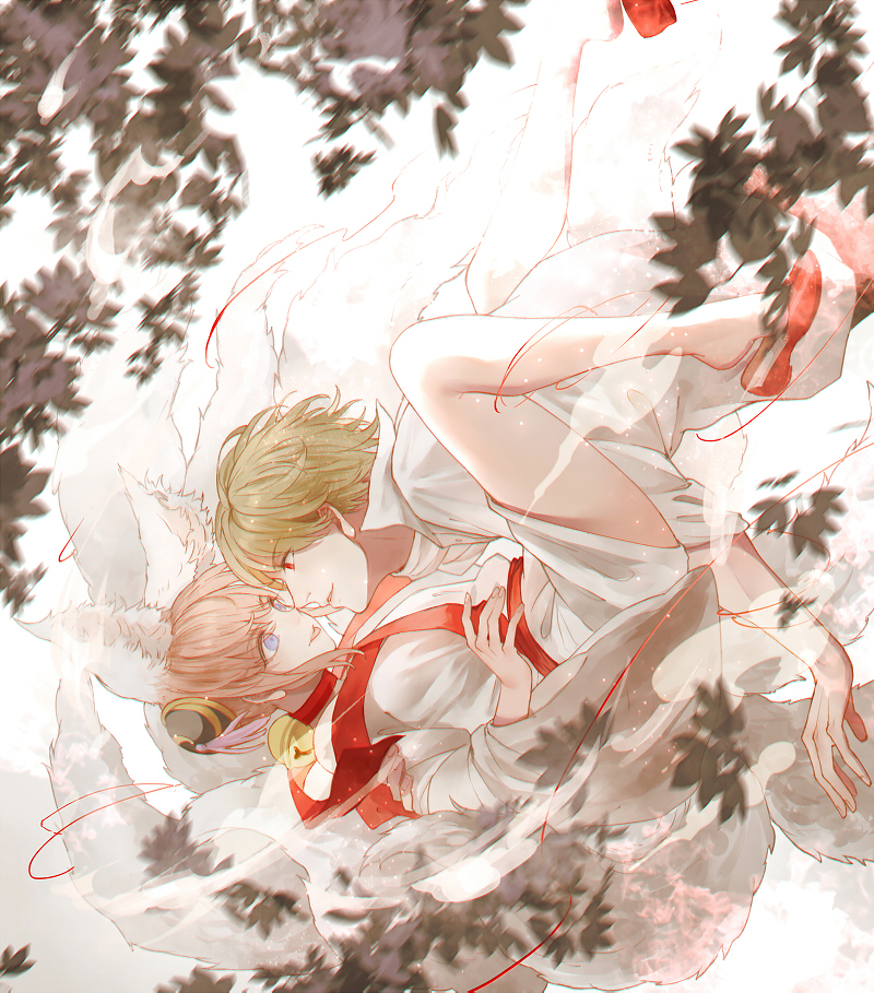 kagura and okita sougo (gintama) drawn by j.w