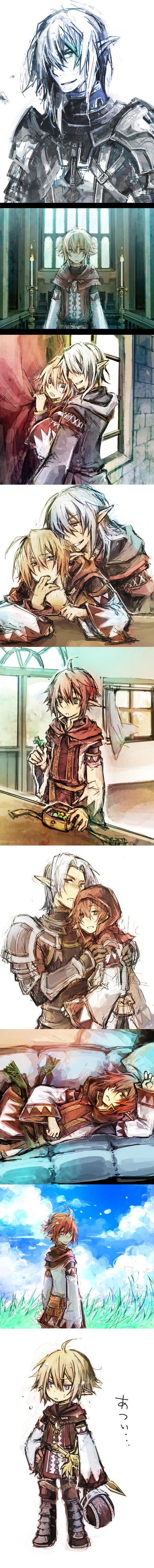 adventurer and white mage (final fantasy and 1 more) drawn by fujiwara_akina