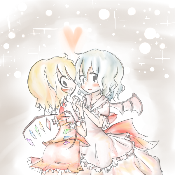 remilia scarlet and flandre scarlet (touhou) drawn by nonaka_(nonohara_nono)