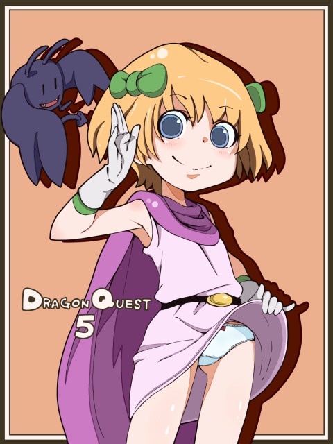 hero's daughter and dracky (dragon quest and 1 more) drawn by yucopi