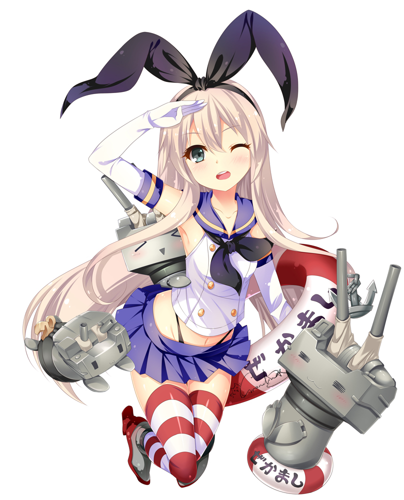shimakaze and rensouhou-chan (kantai collection) drawn by grandia_koori