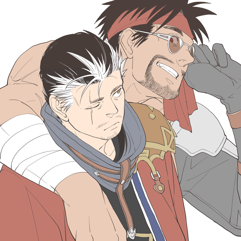 jecht and auron (final fantasy and 1 more) drawn by 4100