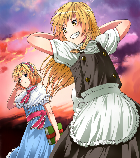 kirisame marisa and alice margatroid (touhou) drawn by inuzuka_bouru