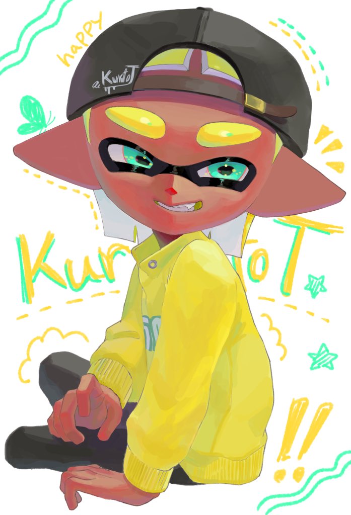 inkling player character and inkling boy (splatoon) drawn by kurutot1