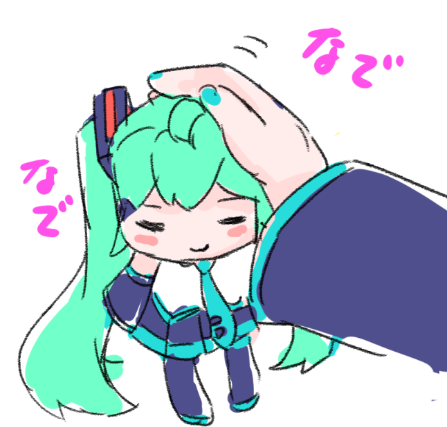 hatsune miku and chibi miku (vocaloid) drawn by mayo_riyo