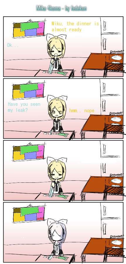 hatsune miku and kagamine rin (vocaloid) drawn by fedekun