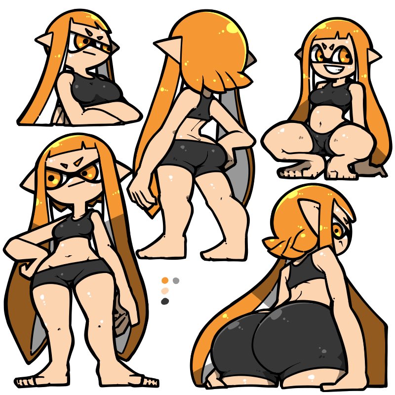 inkling player character, inkling girl, and kaori (splatoon) drawn by name_omoitukan2