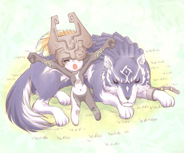 link, midna, and wolf link (the legend of zelda and 1 more) drawn by riolabo