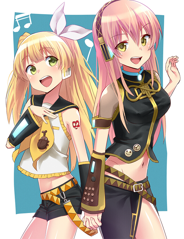 kagamine rin, megurine luka, jougasaki mika, and jougasaki rika (idolmaster and 2 more) drawn by sonsoso