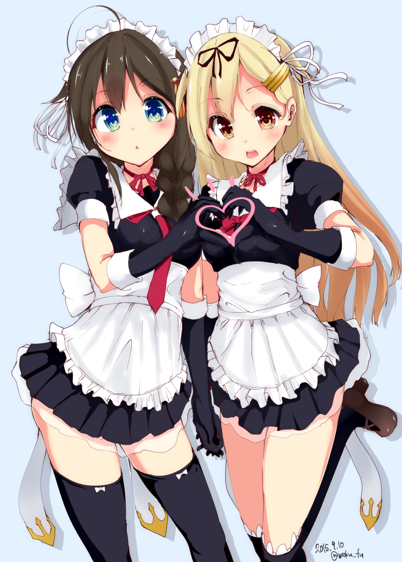 shigure, yuudachi, shigure kai ni, and yuudachi kai ni (kantai collection) drawn by mokufuu