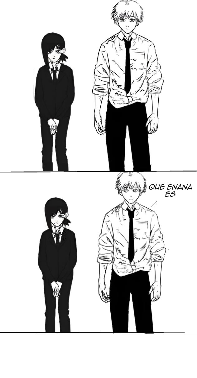 denji and higashiyama kobeni (chainsaw man) drawn by shokobr