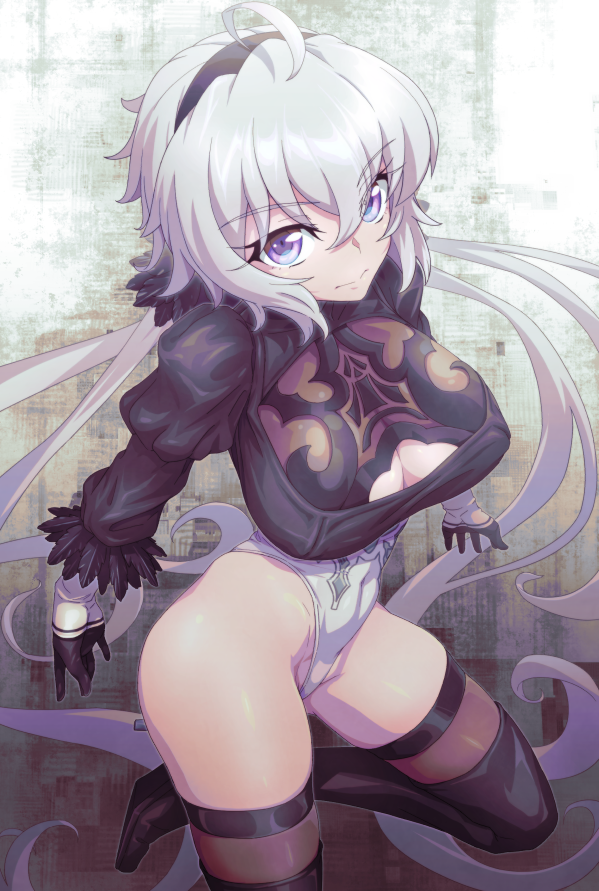 2b and yukine chris (nier and 2 more) drawn by uganda_(ugandam_00)