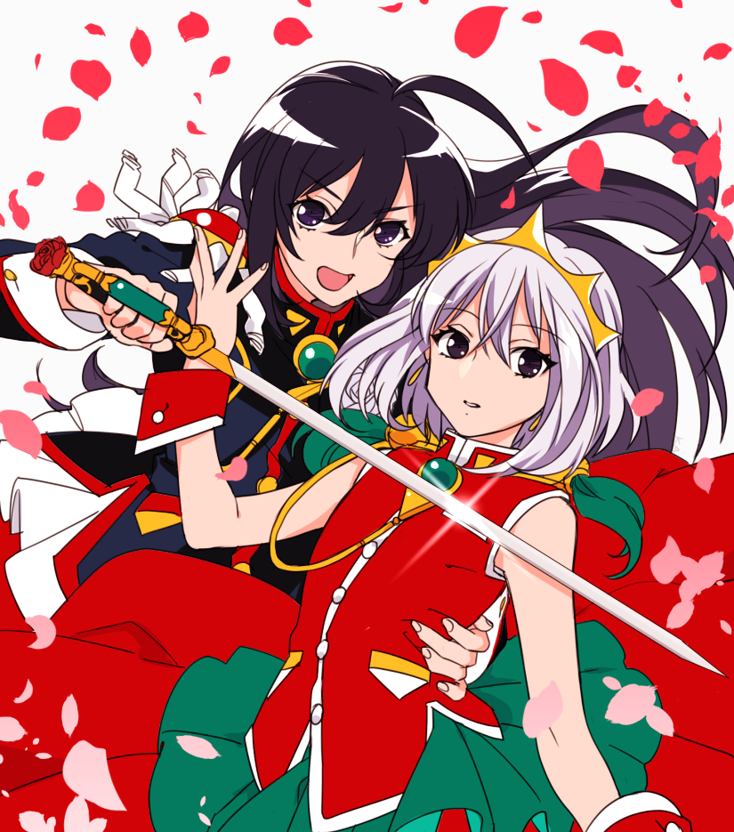 namazuo toushirou, honebami toushirou, tenjou utena, and himemiya anthy (touken ranbu and 1 more) drawn by kareido