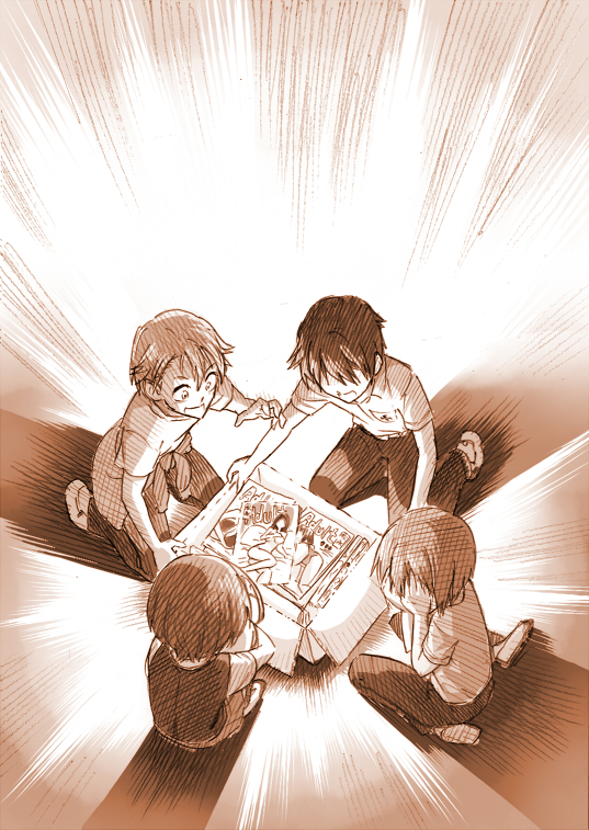misaki mei, sakakibara kouichi, teshigawara naoya, and mochizuki yuuya (another) drawn by yamashita_bungo