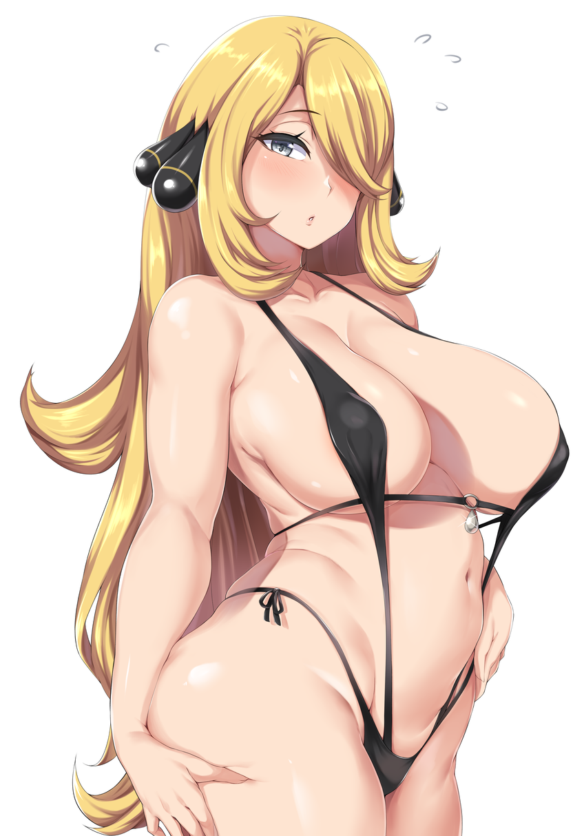 cynthia (pokemon and 1 more) drawn by moisture_(chichi)