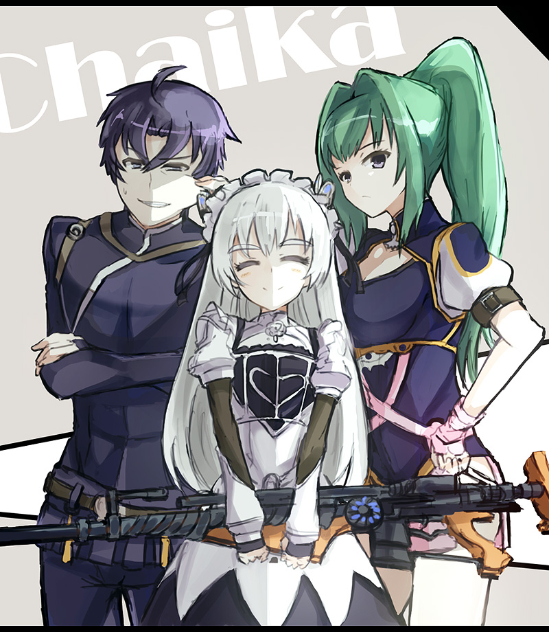 chaika trabant, akari acura, and tooru acura (hitsugi no chaika) drawn by usugiri_bacon