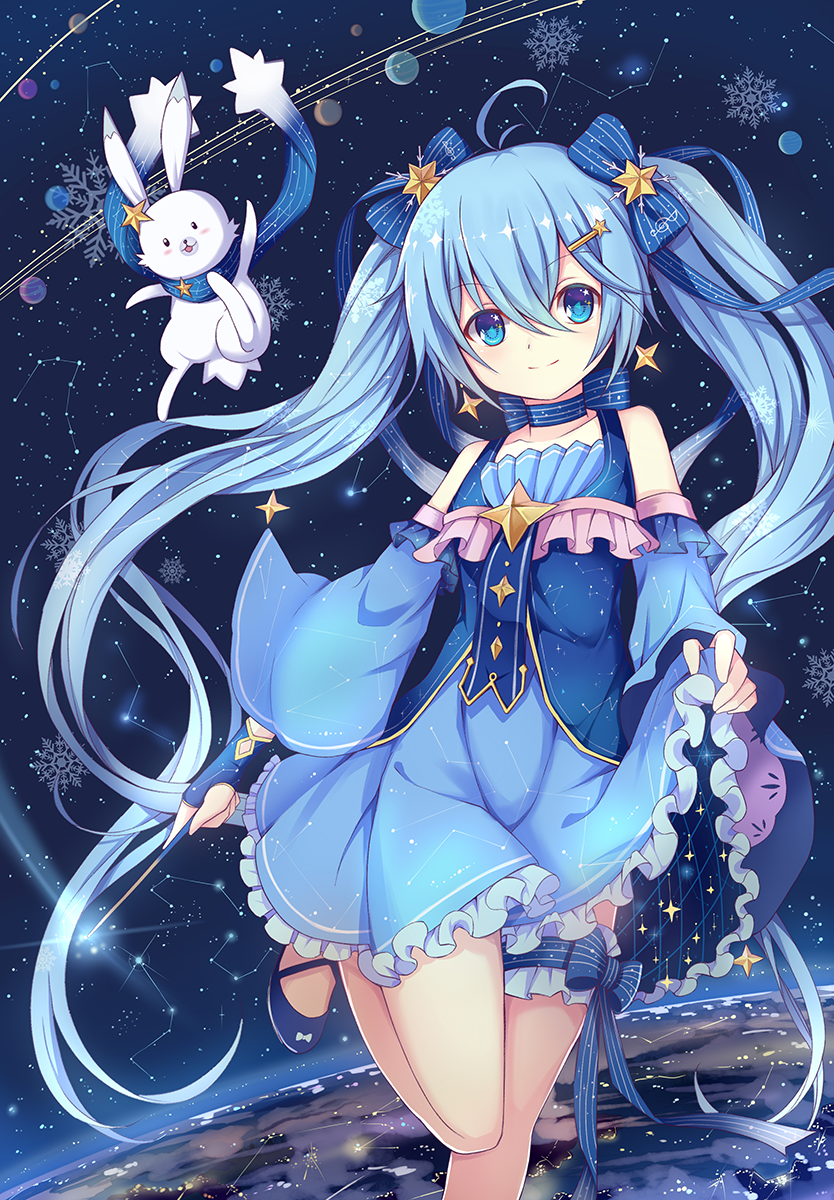 hatsune miku, yuki miku, and rabbit yukine (vocaloid) drawn by hzyang