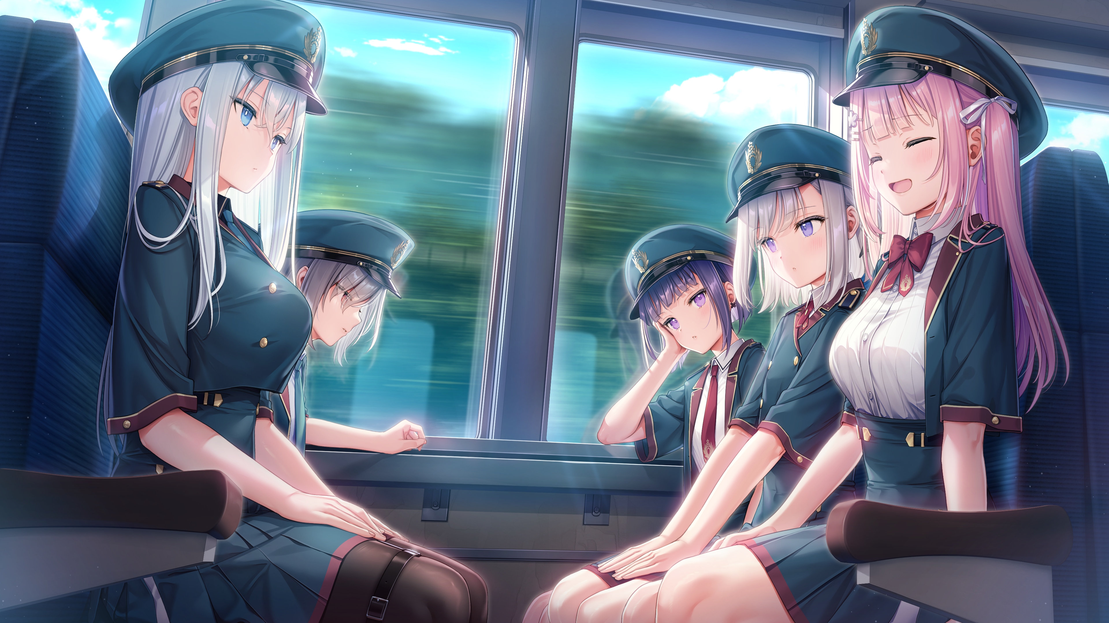 katagiri yui, himeno akari, moriya miku, toudou rin, and katagiri yaeka (otome sekai no