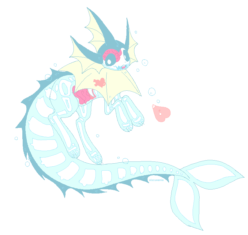 vaporeon and luvdisc (pokemon and 1 more) drawn by viscuvania