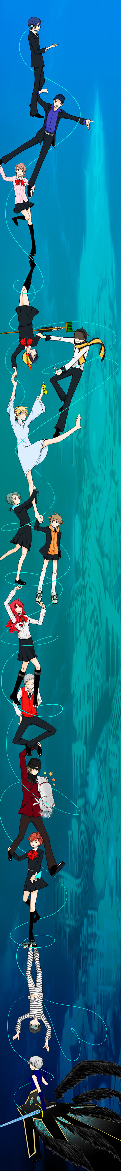 yuuki makoto, aigis, shiomi kotone, takeba yukari, kirijou mitsuru, and 11 more (persona and 3 more) drawn by acteco